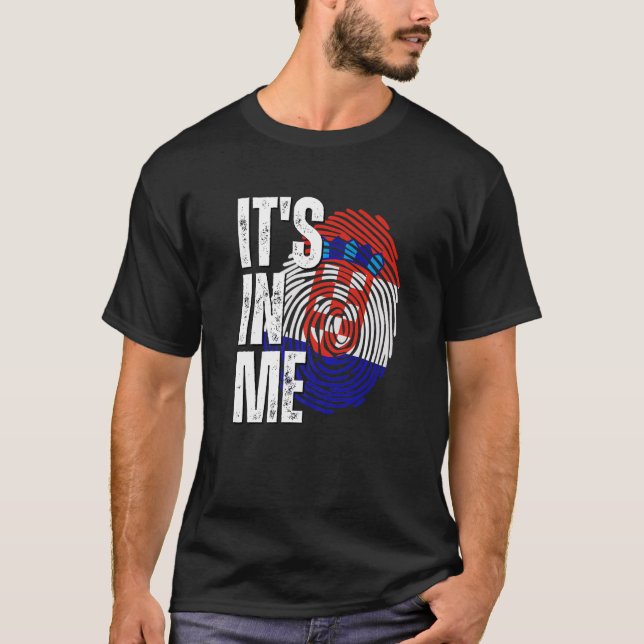 Camiseta It's In Me Croatia Flag Fingerprint Croatian Herit (Anverso)