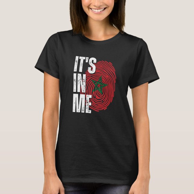 Camiseta It's In Me Morocco Flag Fingerprint Moroccan Herit (Anverso)