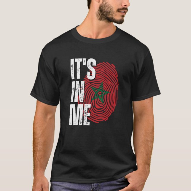 Camiseta It's In Me Morocco Flag Fingerprint Moroccan Herit (Anverso)