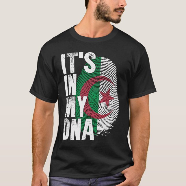 Camiseta IT'S IN MY DNA Algerian Algeria Flag Men Women Pri (Anverso)