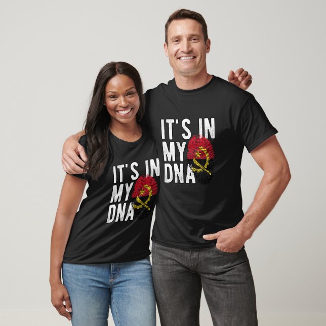 Camiseta It's in my DNA Angola Flag Fingerprints (Unisexo)
