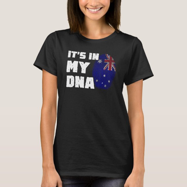 Camiseta It's In My DNA Australia Flag Fingerprint Men Wome (Anverso)