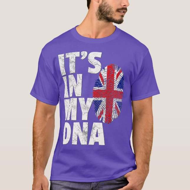 Camiseta ITS IN MY DNA Bandera Británica Reino Unido Reino  (Anverso)