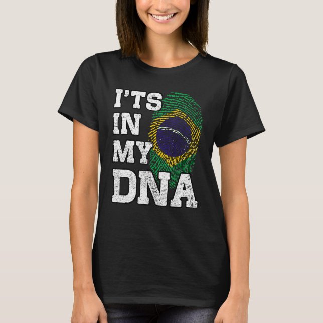 Camiseta It's In My DNA Brazilian Fingerprint Proud Brazil  (Anverso)
