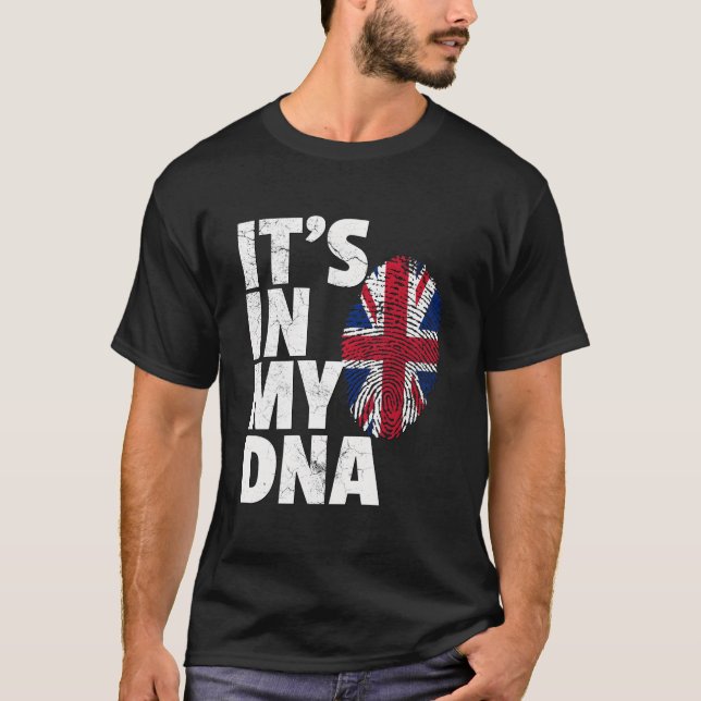 Camiseta It'S In My Dna British Flag England Uk Britain Uni (Anverso)