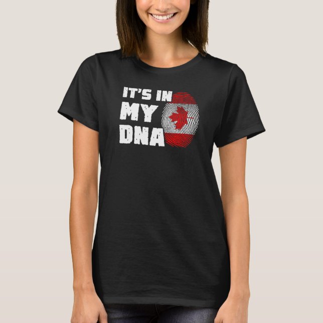 Camiseta It's In My DNA Canada Flag Fingerprint Men Women   (Anverso)