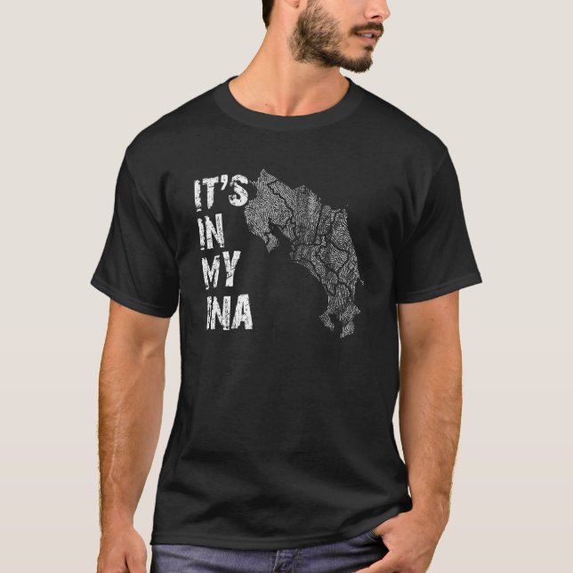 Camiseta It's In My DNA Costa Rica Fingerprint Map Costa Ri (Anverso)