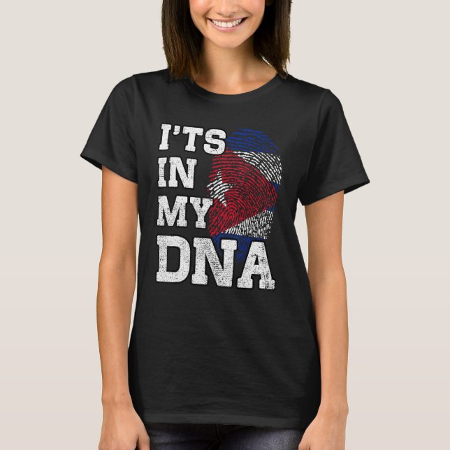 Camiseta It's In My DNA Cuban Fingerprint Proud Cuba Flag (Anverso)