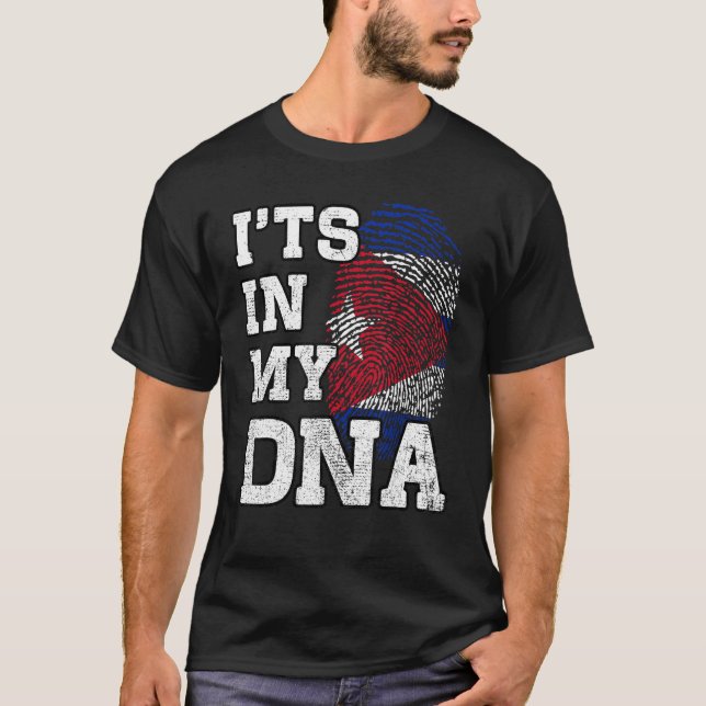 Camiseta It's In My DNA Cuban Fingerprint Proud Cuba Flag (Anverso)
