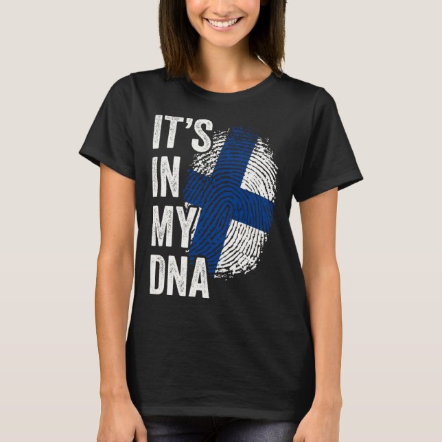 Camiseta ITS IN MY DNA Finland Flag Finnish Roots Pride Gen (Anverso)