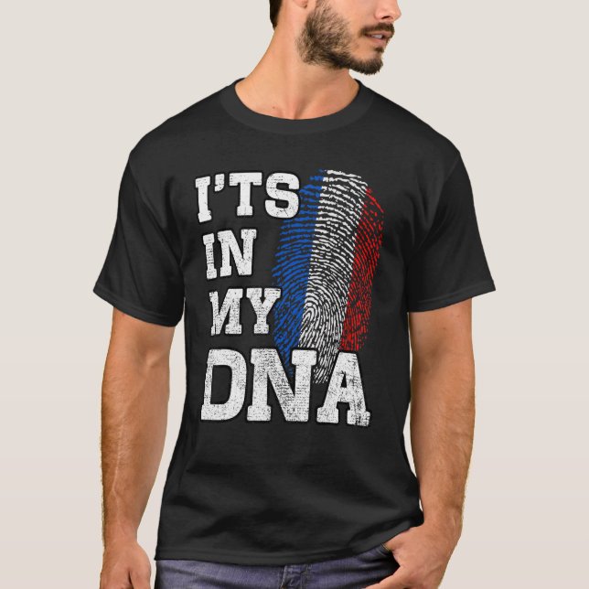 Camiseta It's In My DNA French Fingerprint Proud France Fla (Anverso)