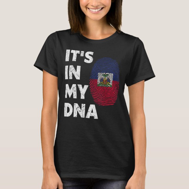 Camiseta IT'S IN MY DNA Haiti Haitian Flag Pride Men Women  (Anverso)