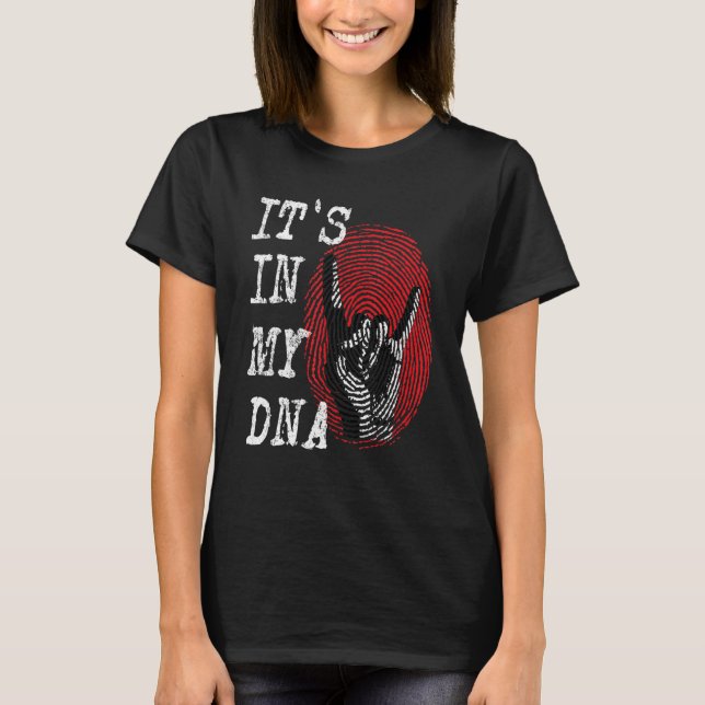 Camiseta IT'S IN MY DNA Hand Horns Fingerprint Punk Rock Di (Anverso)