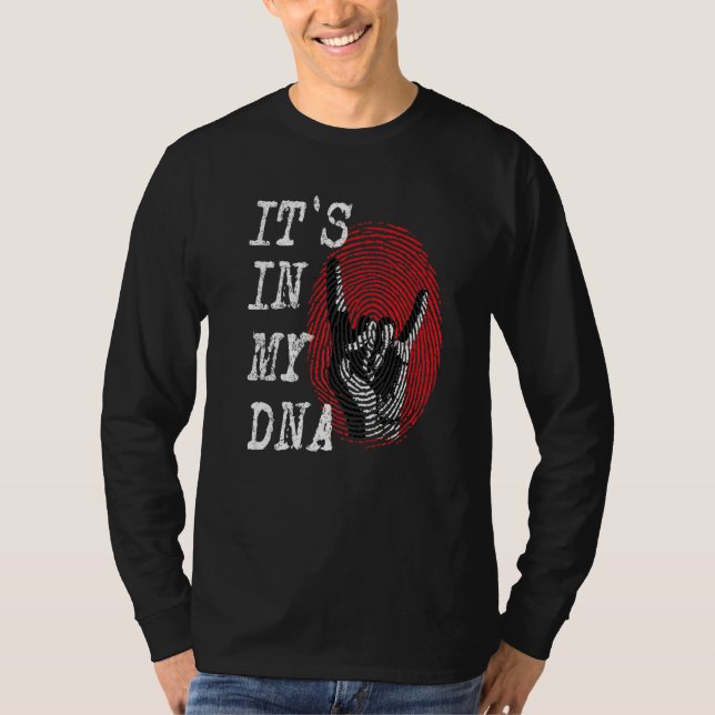 Camiseta IT'S IN MY DNA Hand Horns Fingerprint Punk Rock Di (Anverso)