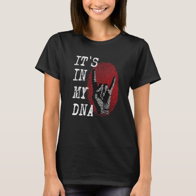 Camiseta IT'S IN MY DNA Hand Horns Fingerprint Punk Rock Di (Anverso)