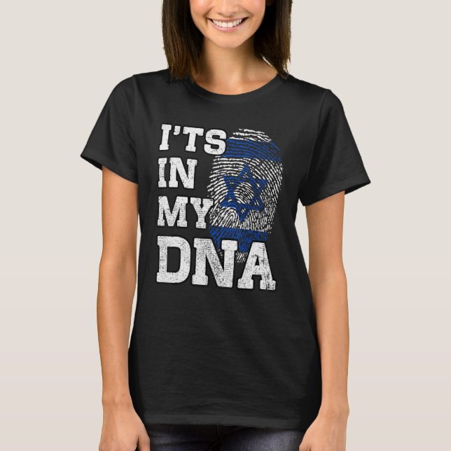 Camiseta It's In My DNA Israelis Fingerprint Proud Israel F (Anverso)