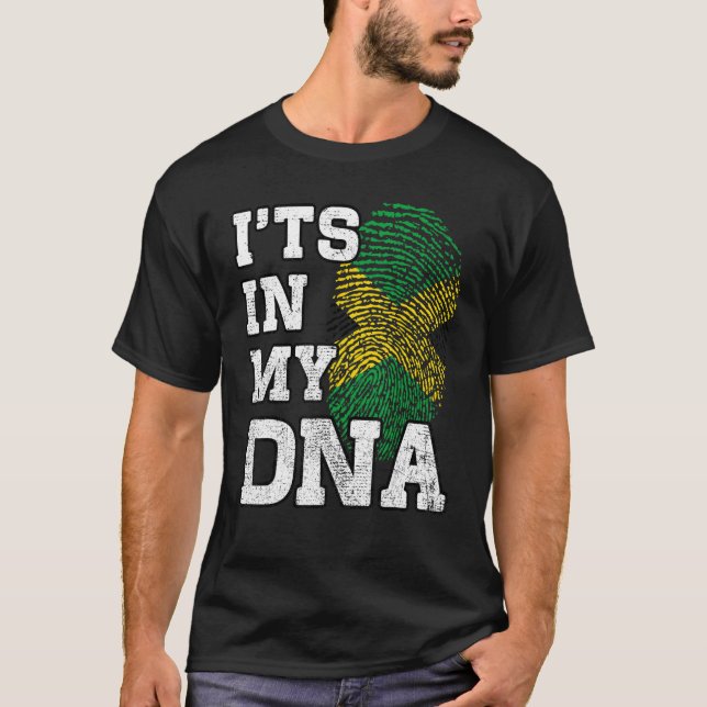 Camiseta It's In My DNA Jamaican Fingerprint Proud Jamaica  (Anverso)