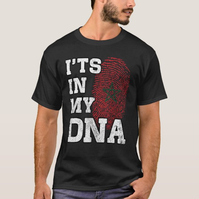 Camiseta It's In My DNA Moroccan Fingerprint Proud Morocco  (Anverso)