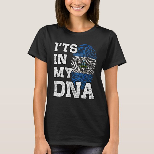 Camiseta It's In My DNA Nicaraguan Fingerprint Proud Nicara (Anverso)
