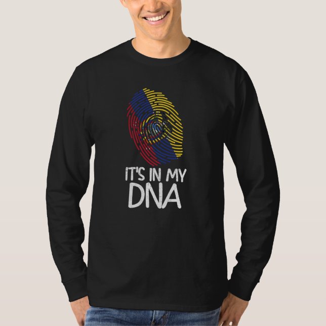 Camiseta It's In My DNA  Proud Ecuadorian Flag Fingerprint (Anverso)