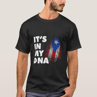 Camiseta It'S In My Dna Puerto Rico Finger Print Boricua Fl