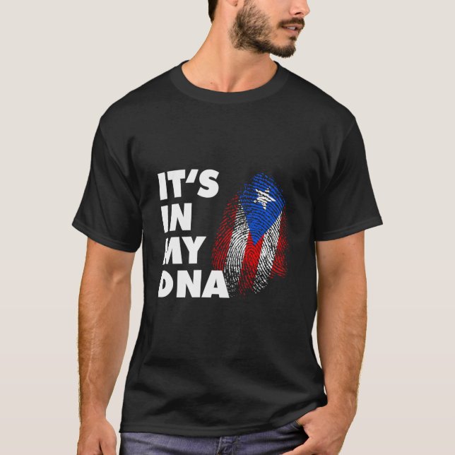 Camiseta It'S In My Dna Puerto Rico Finger Print Boricua Fl (Anverso)