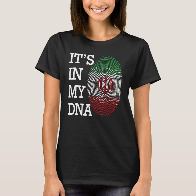Camiseta It's in my DNA quote Flag of Iran fingerprint (Anverso)