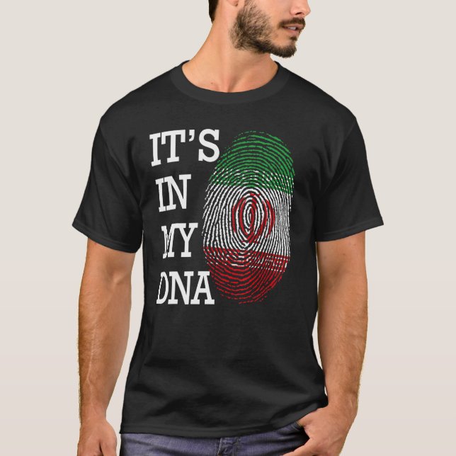 Camiseta It's in my DNA quote Flag of Iran fingerprint (Anverso)