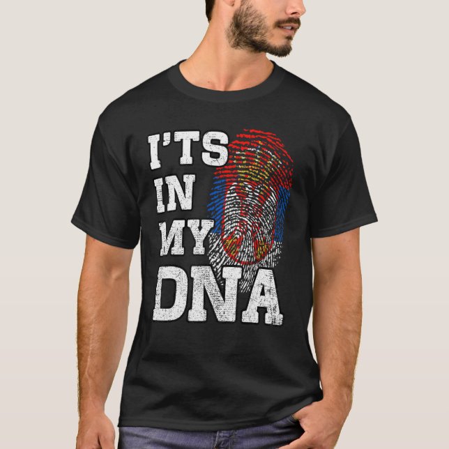 Camiseta It's In My DNA Serbian Fingerprint Proud Serbia Fl (Anverso)