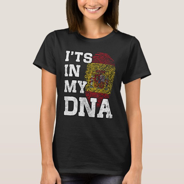 Camiseta It's In My DNA Spanish Fingerprint Proud Spain Fla (Anverso)