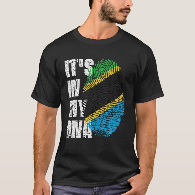 Camiseta IT's IN MY DNA Tanzania Flag Tanzanian (Anverso)