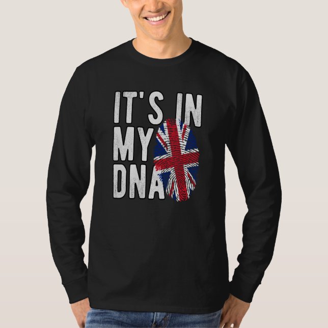 Camiseta It's In My DNA Union Jack Fingerprint British Isle (Anverso)