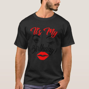 Camiseta It's Its My Birthday Day Lips Eyes Eyelashes Eyebr