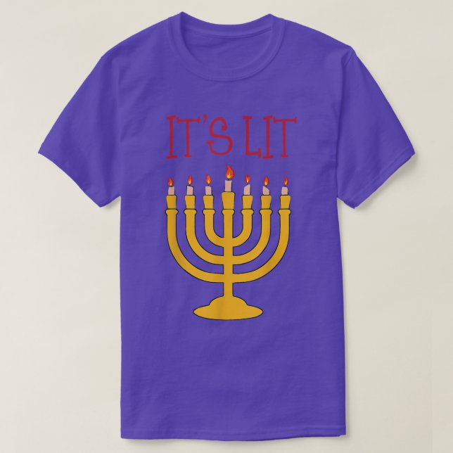 Camiseta It's Lit Menorah Hanukkah Chanukah  (Diseño del anverso)
