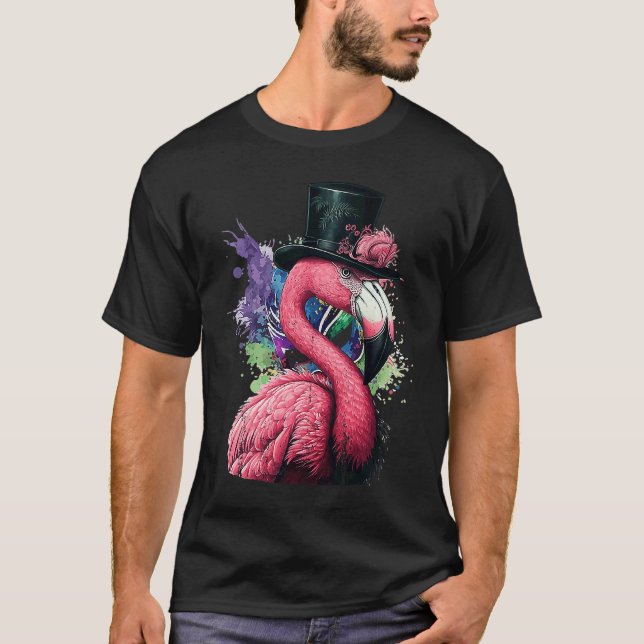 Camiseta It's Mardi Gras Yall Carnival Party Cool Flamingo  (Anverso)