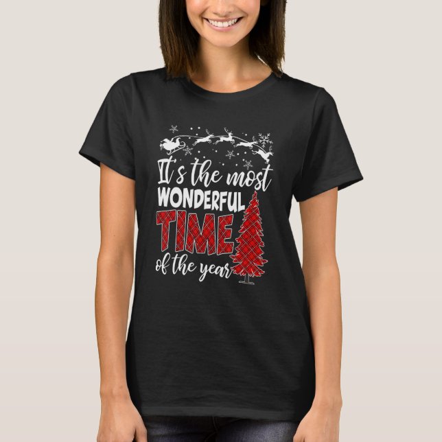 Camiseta It's Most Wonderful   Time Christmas Buffalo Red P (Anverso)