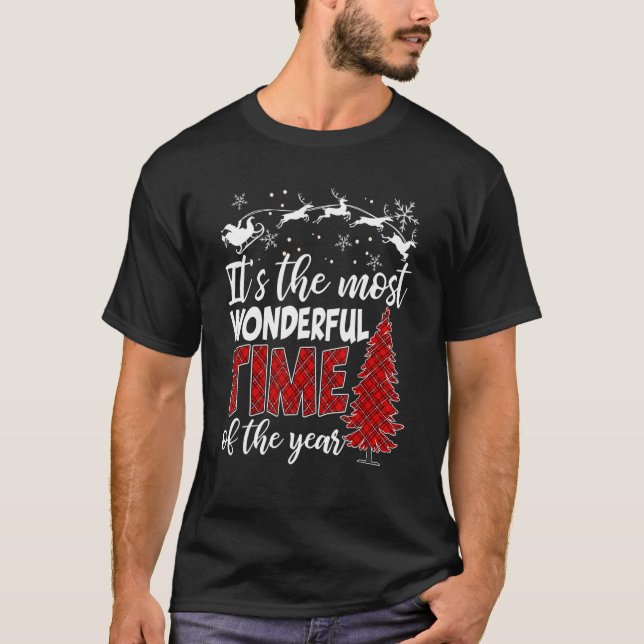 Camiseta It's Most Wonderful   Time Christmas Buffalo Red P (Anverso)
