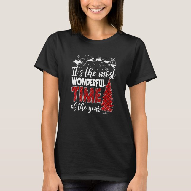 Camiseta It's Most Wonderful  Time Christmas Buffalo Red Pl (Anverso)