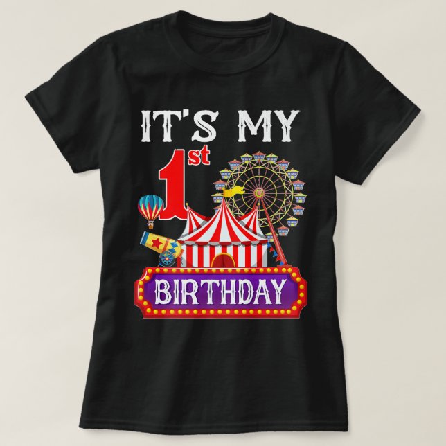 Camiseta It's My 1st Birthday Ringmaster Circus Theme Carni (Diseño del anverso)