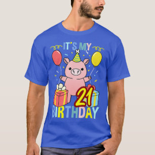 Camiseta Its My 21st Birthday Pig for Pig Lover Premium 