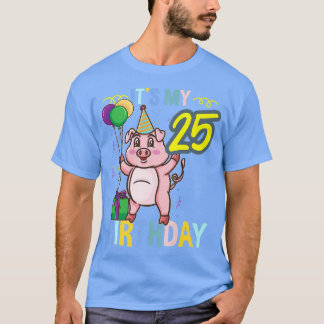 Camiseta Its My 25th Birthday Cute Pig Premium 3314 