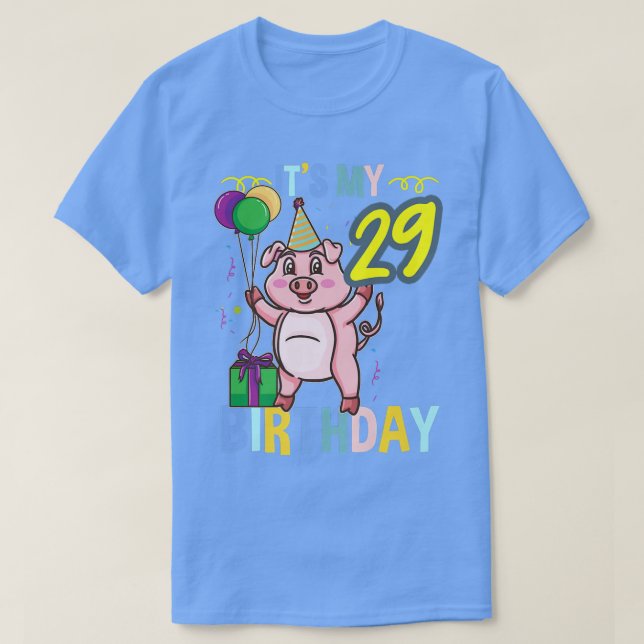 Camiseta Its My 29th Birthday Cute Pig Premium  (Diseño del anverso)