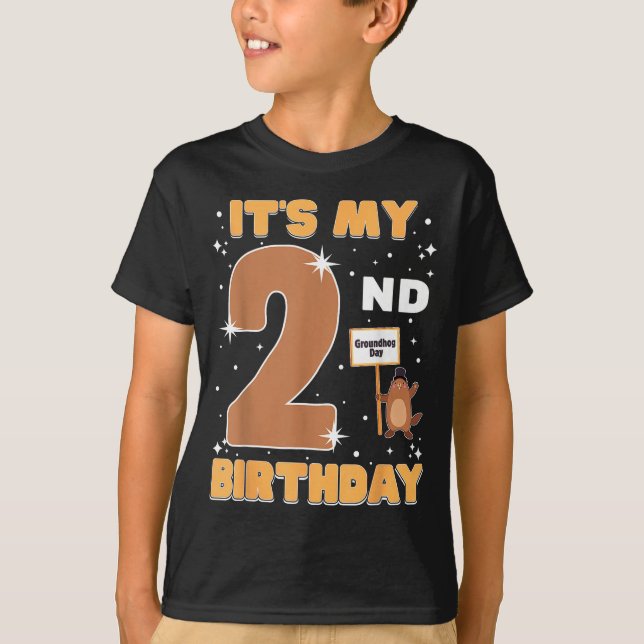 Camiseta Its My 2nd Birthday Groundhog Day 2 Years Old Girl (Anverso)
