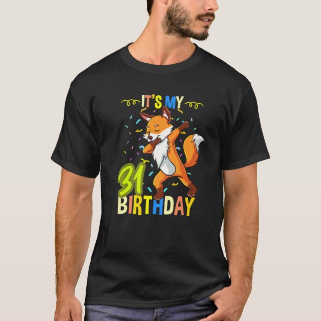 Camiseta Its My 31st Birthday Dabbing Fox (Anverso)