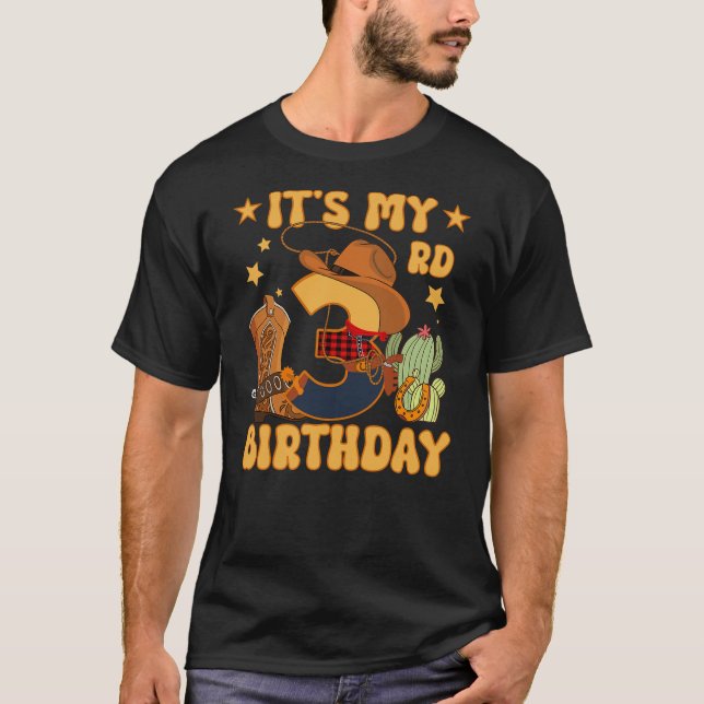 Camiseta It's My 3rd Birthday Cowboy Rodeo Horse 3 Year Old (Anverso)