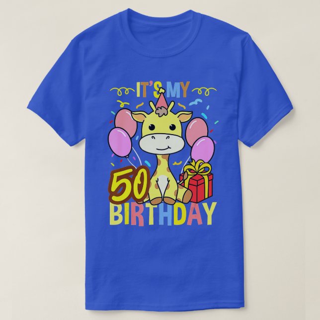 Camiseta Its My 50th Birthday Giraffe Lover  (Diseño del anverso)