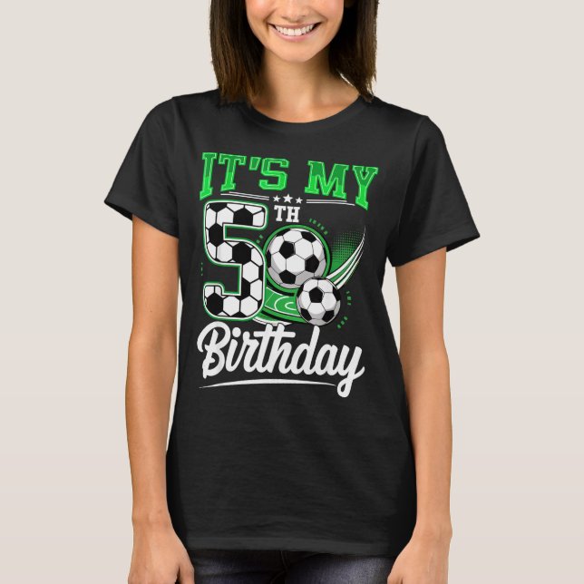Camiseta It's My 5th Birthday Boy Soccer Ball 5 Year Old Nu (Anverso)
