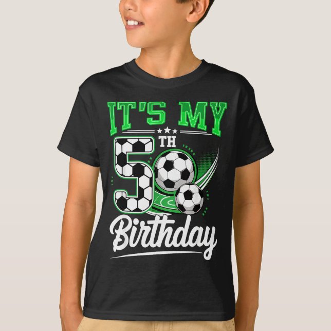 Camiseta It's My 5th Birthday Boy Soccer Ball 5 Year Old Nu (Anverso)