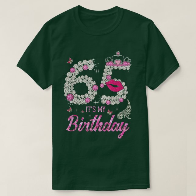Camiseta It's My 65th Birthday Queen 65 Years Old Shoes Cro (Diseño del anverso)