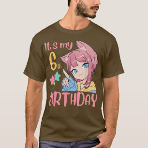 Camiseta It's My 6th Birthday Anime Birthday Girl 6 Years O